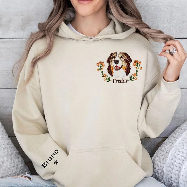 Custom Dog Portrait Embroidered Sweatshirt